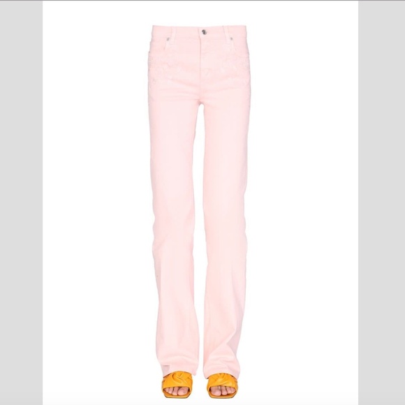 Etro Jeans With Embroidered Floral Detail Frayed hem Italy - Picture 15 of 16
